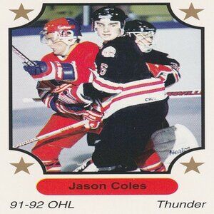 Jason Coles - 1991 7th Inning Sketch "Tomorrow's Stars Today" Hockey Card